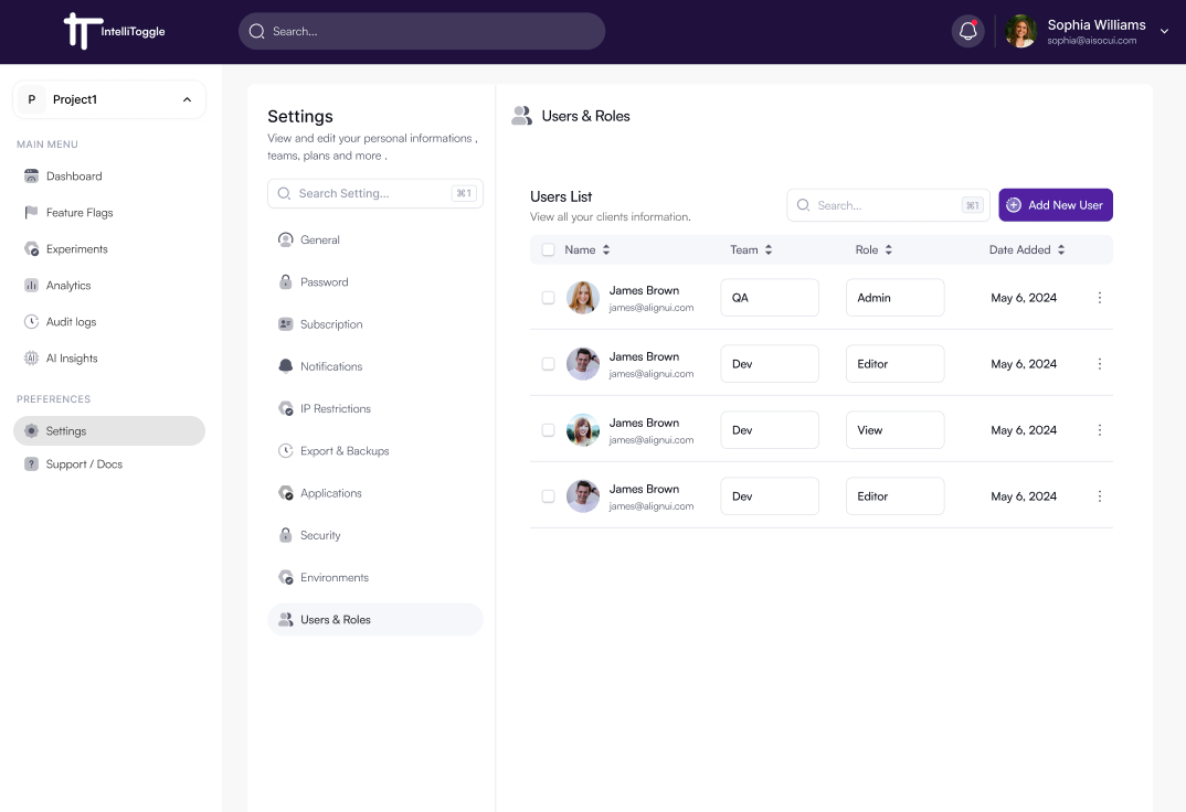 Users and Roles